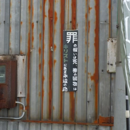 キリスト看板「罪の報いは死、神の賜物はキリストにある永遠の命」