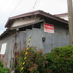 マルフク看板「電話の金融・レンタル」と、バージョン不明の看板